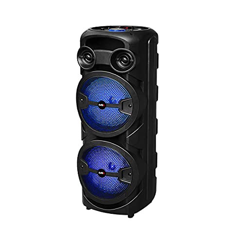 BSL-S60 Altavoz Bluetooth con Iluminación RGB | Radio FM Lector USB |Función Karaoke con MICROFONO | 2X15W de Potencia | Bateria de hasta 4 Horas Duracion | Ruedas para Transporte.