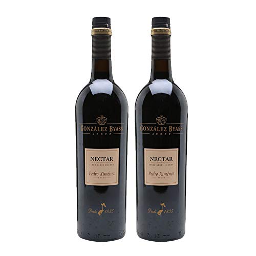 Vino Pedro Ximenez Nectar de 75 cl - D.O. Jerez de la Frontera - Bodega Gonzalez Byass (Pack de 2 botellas)
