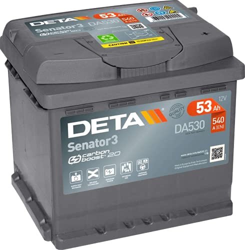 Batería Deta DA530 Senator 3. 12V - 53Ah/540A (EN) Caja L1 (207x175x190mm)