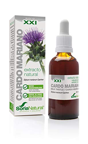 Soria Natural - EXTRACTO DE CARDO MARIANO - Suplemento nutricional - desintoxica y protege el hígado, mejora la digestión y reduce el dolor estomacal (50 ml)