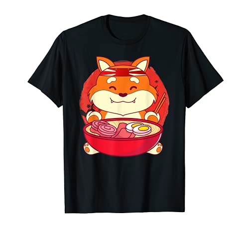 Otaku Kawaii Animal Perro Amante De Ramen Raza Shiba Inu Camiseta