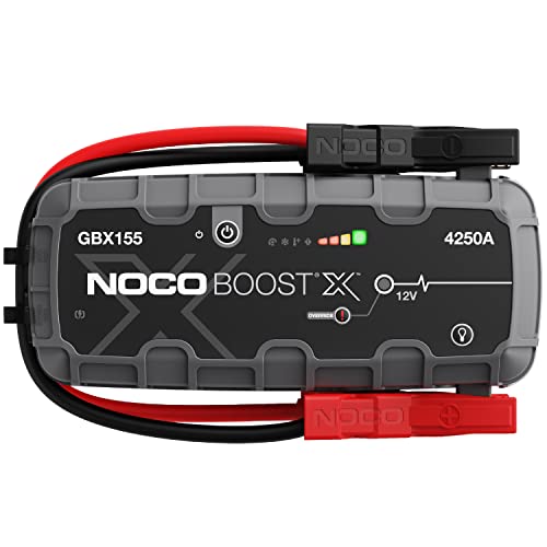 NOCO Boost X GBX155, 4250A 12V UltraSafe Arrancador de Litio, Bateria Booster Profesional, Cargador Powerbank y Cables de Arranque de Coche por Gasolina de hasta 10.0 litros y Diésel de 8.0 litros