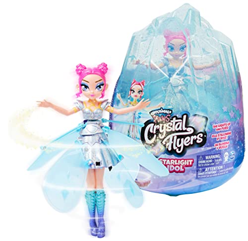 HATCHIMALS Pixies, Crystal Flyers Starlight Idol Magical Flying Pixie with Lights, Shimmering Dress and Crystal Egg Case, Toy Drone for Boys and Girls Aged 6 and Up