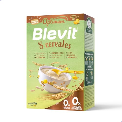 Blevit Optimum 8 Cereales - Papilla para Bebé con 92% de cereales, Vitaminas, Minerales y Fibra - Desde los 5 meses - 250g
