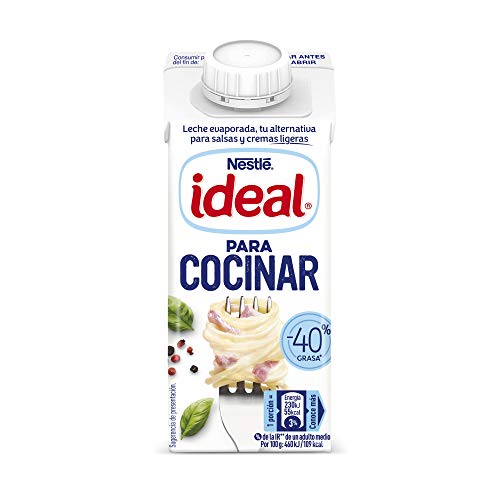 Nestlé Ideal - Leche Evaporada Para Salsas y Cremas Ligeras - Pack de 15 x 210 g