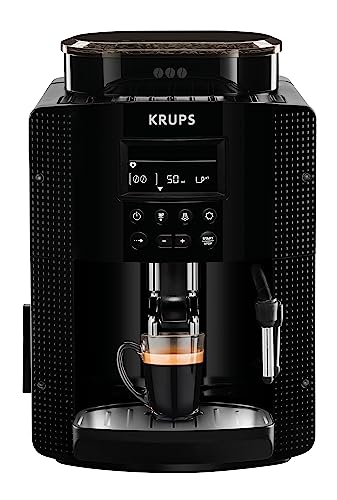 Krups Roma EA81P0 Cafetera expreso superautomática, 1.7 L, 3 Niveles de Temperatura, 3 Texturas de molienda, 1 Cups, plástico, Pantalla LCD