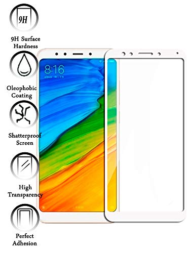 Todotumovil Protector de Pantalla Xiaomi Redmi 5 Plus Color Blanco Completo 3D Cristal Templado Vidrio Curvo para movil