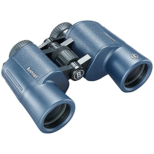 Bushnell - H2O 2 - Prismáticos 8x42 Azul Oscuro Porro - Completamente Multicoated - Impermeable/Antivaho - Oculares Twist Up - Deportes acuáticos - Náutica