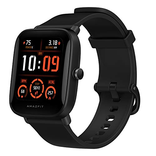 Amazfit Bip U Pro Smart Watch con GPS Incorporado 60+ Modos Deportivos 5 ATM Fitness Tracker Oxígeno Sangre Frecuencia cardíaca Monitor de sueño y estrés 1.43 'Pantalla táctil Negro