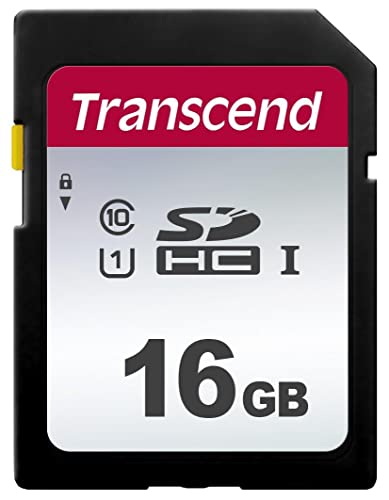 Transcend TS16GSDC300S-E Tarjeta SD de 16 GB, SDHC, Clase 10, U1, Velocidad de Lectura hasta 95 MB/s – Paquete abrefácil