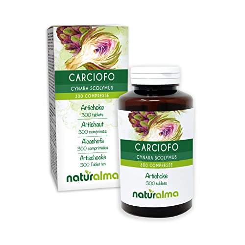Alcachofa (Cynara scolymus) hojas Naturalma | 150 g | 300 comprimidos de 500 mg | Complemento alimenticio | Natural y Vegano