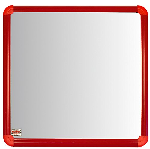 Henbea 884/1 - Espejo Parchis de Seguridad para niños, Metacrilato Cuadrado, Marco Aluminio Lacado Rojo (45x45 cms)