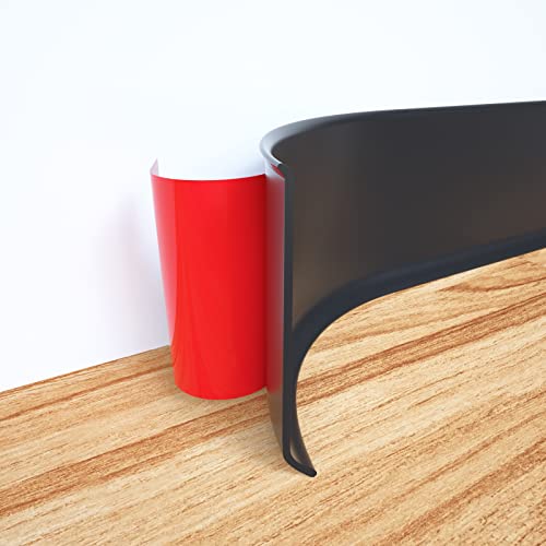 Neatiease Rodapié flexible autoadhesivo de PVC, 5 cm de ancho x 5 m de largo, cubiertas de plástico para rodapiés (negro)