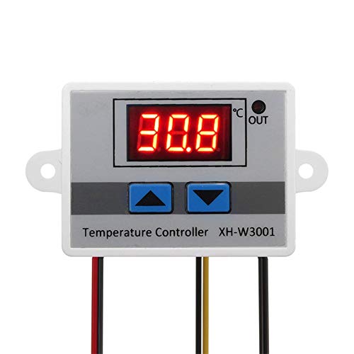 ARCELI Módulo Controlador de Temperatura LED Digital 220, Interruptor de termostato XH-W3001 con sonda a Prueba de Agua, termostato de enfriamiento de calefacción programable