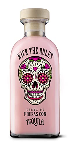 KICK THE RULES - Crema de Fresas con Tequila - 15º - Botella de 0,7L - Tequila de Fresa - Tequila Rosa
