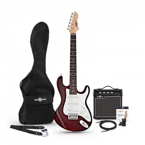 Gear4music Guitarra Electrica Junior 3/4 Con Amplificador 10W