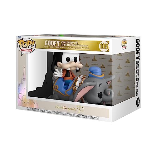 Funko POP! Ride Super Deluxe: Walt Disney World 50th - Dumbo Ride Con Goofy - Disney World 50th Anniv. - Figuras Miniaturas Coleccionables Para Exhibición - Idea De Regalo - Mercancía Oficial