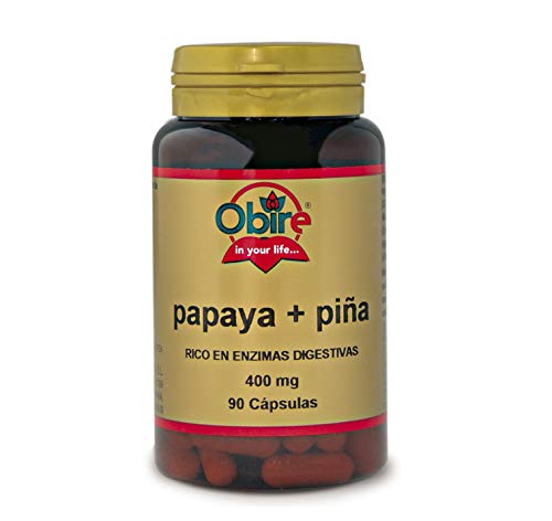 Obire | Suplemento Alimenticio de Papaya + Piña 400 mg | Favorece la Digestión | Complemento Alimenticio Con Efecto Diurético | 90 Cápsulas