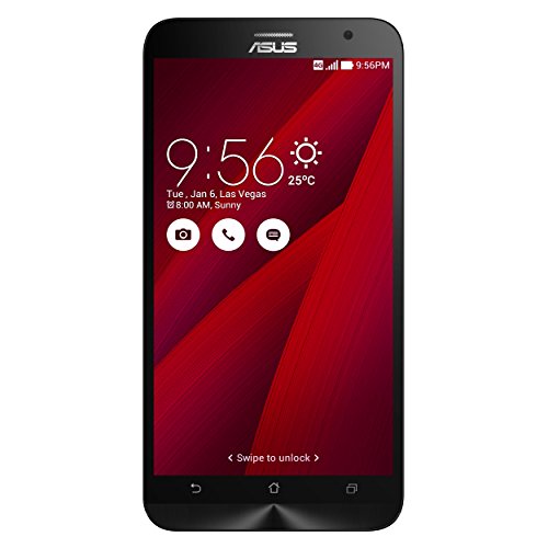 Asus Zenfone 2 ZE551ML- Smartphone Android, Pantalla 5.5', Cámara 13 Mp, 32 GB, Dual-Core 2.3 GHz, 4 GB RAM, Rojo (importado)
