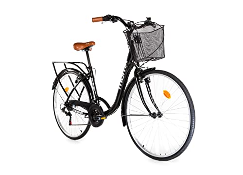 Moma - Bicicleta Paseo Citybike Shimano. Aluminio, 18 velocidades, Ruedas de 28'