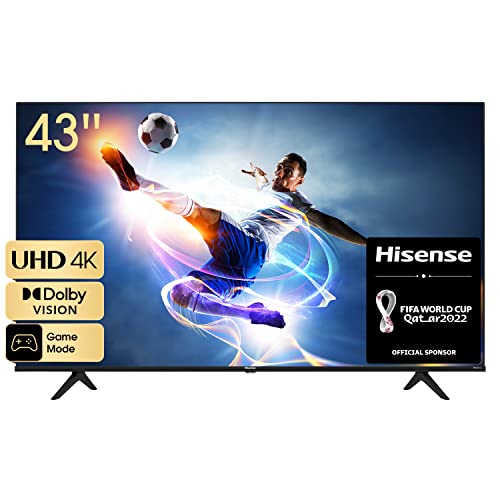 Hisense 43A6EG (43 Pulgadas) 2022 Series - Smart TV 4K UHD con Dolby Vision HDR, DTS Virtual X, Freeview Play, Alexa Built-in, Bluetooth (Nuevo 2022), Black
