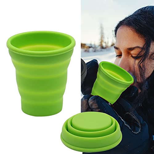 ZLXFT taza de silicona plegable, taza de viaje plegable con tapa de plástico, taza de silicona portátil reutilizable