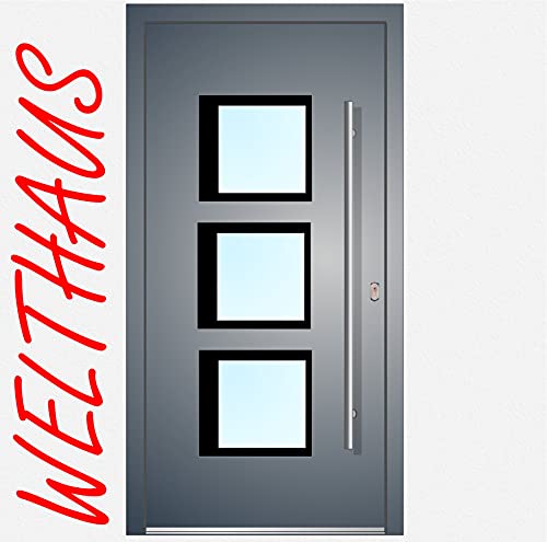 Puerta de casa Welthaus WH75, puerta estándar de aluminio con plástico DD303 puerta 1000 x 2000 mm DIN derecha color exterior antracita interior blanco exterior BGR600 cilindro M45 5 llaves