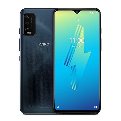 Wiko Power U10 - Smartphone 4G de 6,8” (5000 mAh de batería para autonomía de 3,5 días, Dual SIM, 32GB ROM, 3GB RAM, Octa Core 1,8GHz, cámara de 13MP, Android 11 Go), Carbon Blue