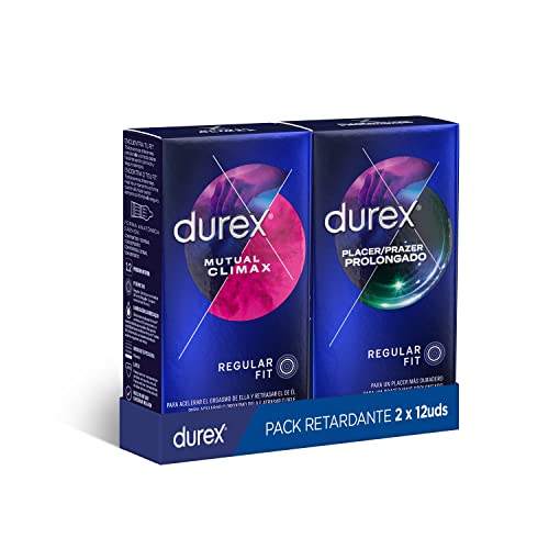 Durex Pack Retardante Preservativos Placer Prolongado + Mutual Climax - 24 Condones