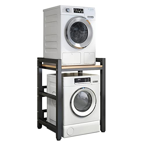 Kit de apilamiento de soporte ajustable, lavadora y secadora de carga frontal, estante portátil con capacidad de 400 kg, unidad de almacenamiento para lavadora para lavandería