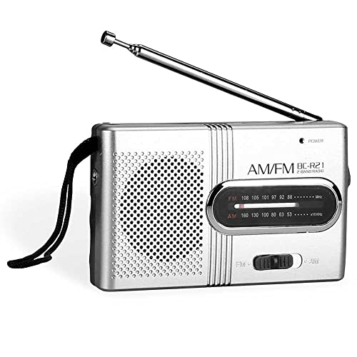 OcioDual Radio de Bolsillo Analógica Bandas Am/FM Salida Auriculares Jack 3.5mm BC-R21 Portátil Altavoz Integrado Frecuencias