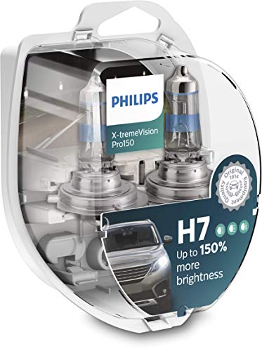 Philips X-tremeVision Pro150 H7 bombilla faros delanteros +150%, Halógena, paquete doble