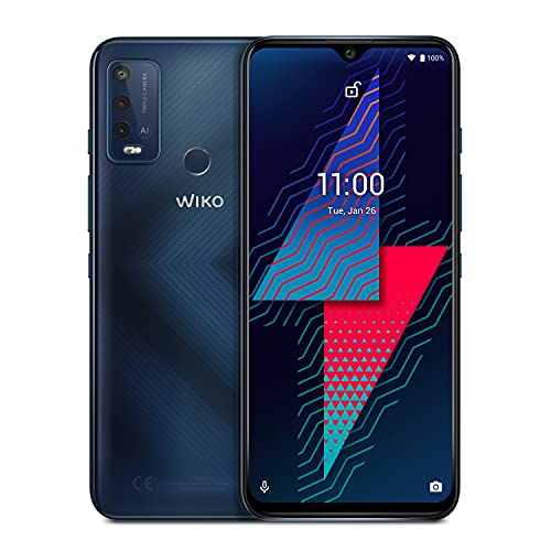 WIKO Power U30 - Smartphone 4G de 6,8” (6000 mAh de batería para autonomía de 4 días, Dual SIM, 64GB ROM, 4GB RAM, Octa Core 2,3GHz, Triple cámara de 13MP, Android 11) Carbone Blue