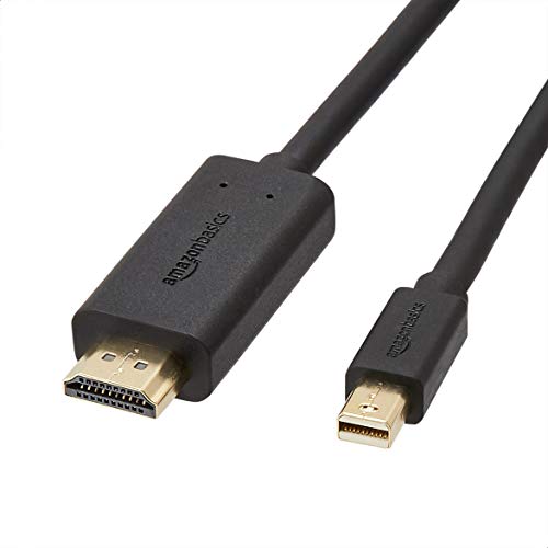 Amazon Basics - Cable de Mini DisplayPort a HDMI con conectores dorados, admite audio Digital claro y resolución Full HD (1.83 m)