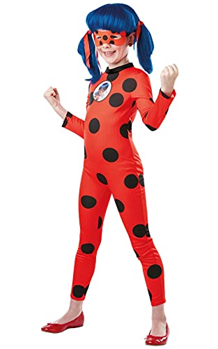 Rubies Disfraz Miraculous Ladybug Tikki Classic para niñas, Jumpsuit con detalles impresos y antifaz. Oficial de Zag Miraculous para Carnaval, Cumpleaños, Navidad y Halloween