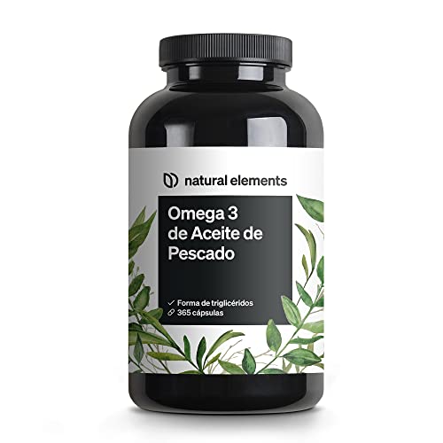 Omega 3 2000mg por dosis diaria – 365 cápsulas de Omega-3 – máxima concentración de DHA 240mg y EPA 360mg – Probada en laboratorio y fabricada en Alemania