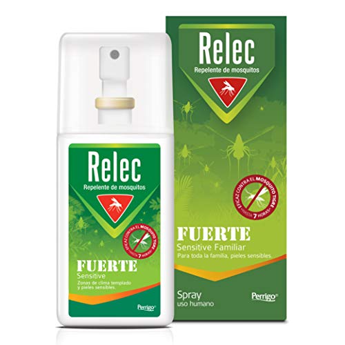 Relec Fuerte, Spray Antimosquitos, Repelente de mosquitos, Eficaz contral el mosquito tigre, Sin olor, sin perfume y sin alcohol, 75 ml