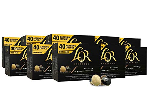 L'OR Espresso Coffee Ristretto Intensity 11 - Cápsulas de café de aluminio compatibles con Nespresso® * - 10 paquetes de 40 cápsulas (400 bebidas)