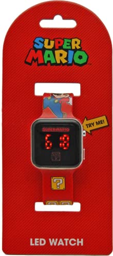 Nintendo - Kids Euroswan-GSM4107 Reloj LED Super Mario, Dibujos Animados, Multicolor (GSM4107)