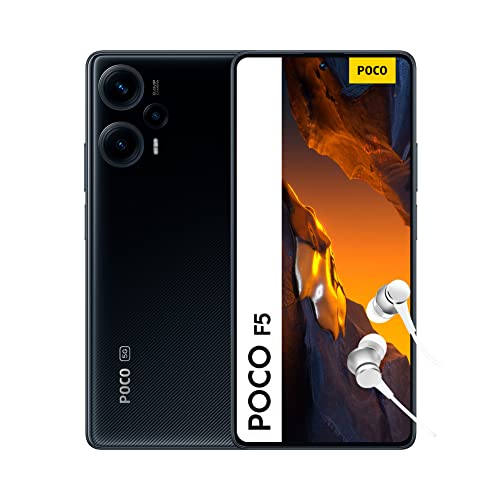 POCO F5 5G - Smartphone de 8+256GB, Pantalla de 6.67” 120Hz FHD+ POLED, Snapdragon 7+ Gen 2, Triple Camara 64MP con OIS , 5000mAh, NFC, Negro (Versión ES + 3 años de garantía)