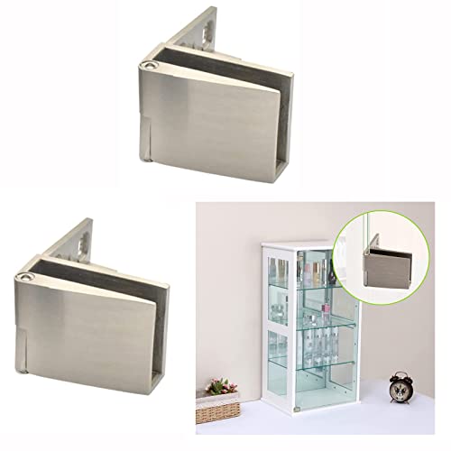 1 par de bisagra de puerta de vidrio cepillado vitrina sin marco instalación lateral de bisagra de puerta de vidrio incrustada adecuada para 3-5 mm