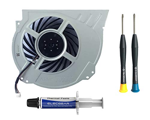 ElecGear Ventilador de Refrigeración Interno para PS4 Pro, PlayStation 4 Pro CUH-7xxx CPU Reemplazo de Enfriamiento Cooling Fan, Pasta Térmica y Kit de Herramientas de Reparación de Destornilladores
