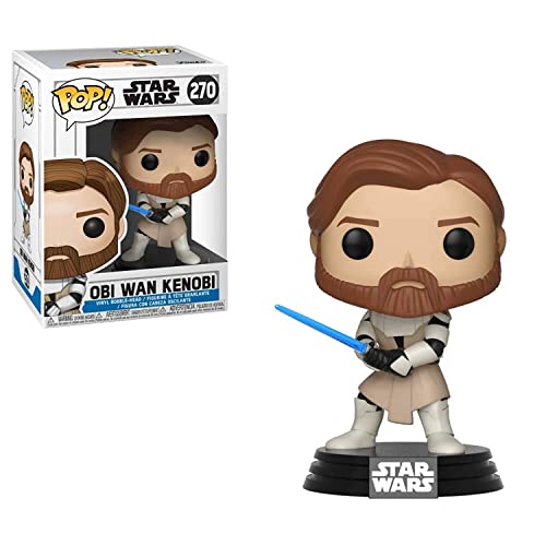 Funko POP! Bobble: Star Wars: Clone Wars: Obi Wan Obi-Wan Kenobi - Figuras Miniaturas Coleccionables Para Exhibición - Idea De Regalo - Mercancía Oficial - Juguetes Para Niños Y Adultos - Fans De TV