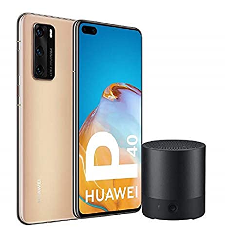 Huawei P40 Pro 5G - Smartphone de 6,58' OLED (8GB RAM + 256GB ROM, Cámaras Leica (50+40+12+TOF), zoom 50x, Kirin 990 5G, 4200 mAh, EMUI 10 HMS) oro + CM510 [Versión ES/PT]