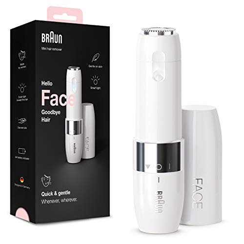 Braun Face Rasuradora Facial para Mujer con Luz Smartlight Incorporada, Depilación Facial con Precisión, Labio Superior, Barbilla y Mejillas, FS1000, Blanco