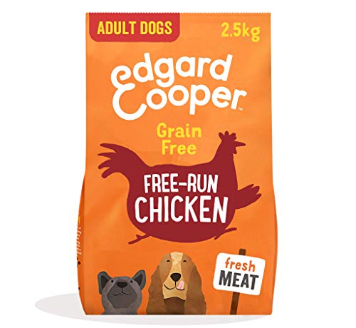 Edgard & Cooper Pienso para Perros Adultos Comida para Perros Seca Natural Sin Cereales 2.5kg Pollo Fresco, Fácil de digerir, Alimentación Sana Sabrosa y Equilibrada
