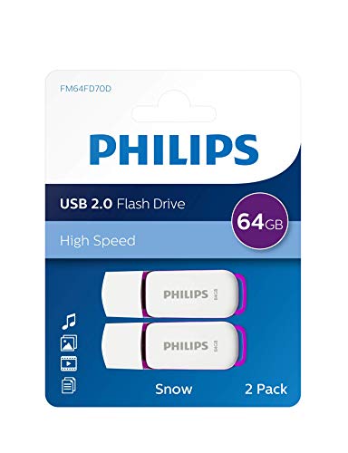 Philips USB Flash Drive Snow Edition 64GB, USB2.0, 2-Paquetes