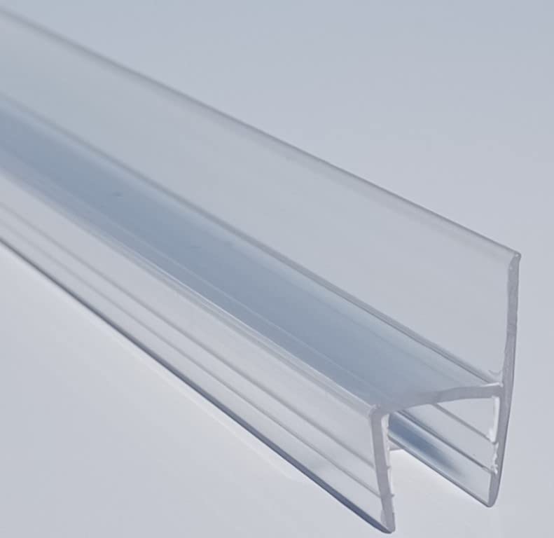 VisuAllglass - Junta para cortina de cristal, Repuesto universal transparente de 2 m Para cristales de 6-8-10 mm Válido en perfil ducha - mampara tipo corredera y plegable (Junta h minúscula 8 mm)