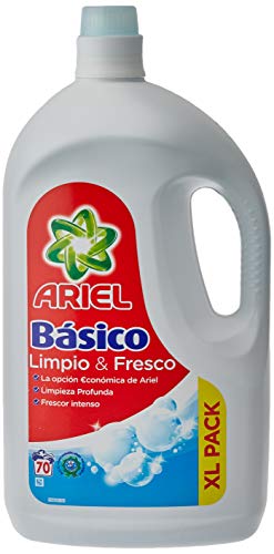 Ariel Detergente Líquido para Lavadora, Básico, 3.8 L, 70 Lavados
