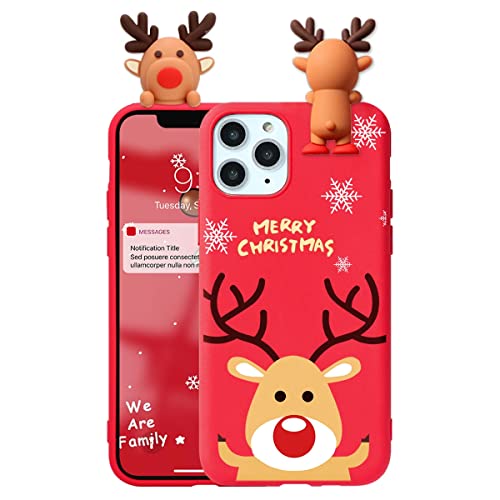 ZhuoFan Funda Navidad para iPhone 7 Plus / 8 Plus, Cárcasa Rojo Silicona 3D Muñecas con Dibujos Diseño Suave Gel TPU Antigolpes de Protector Fundas para iPhone 7Plus / 8 Plus 5,5', Alce